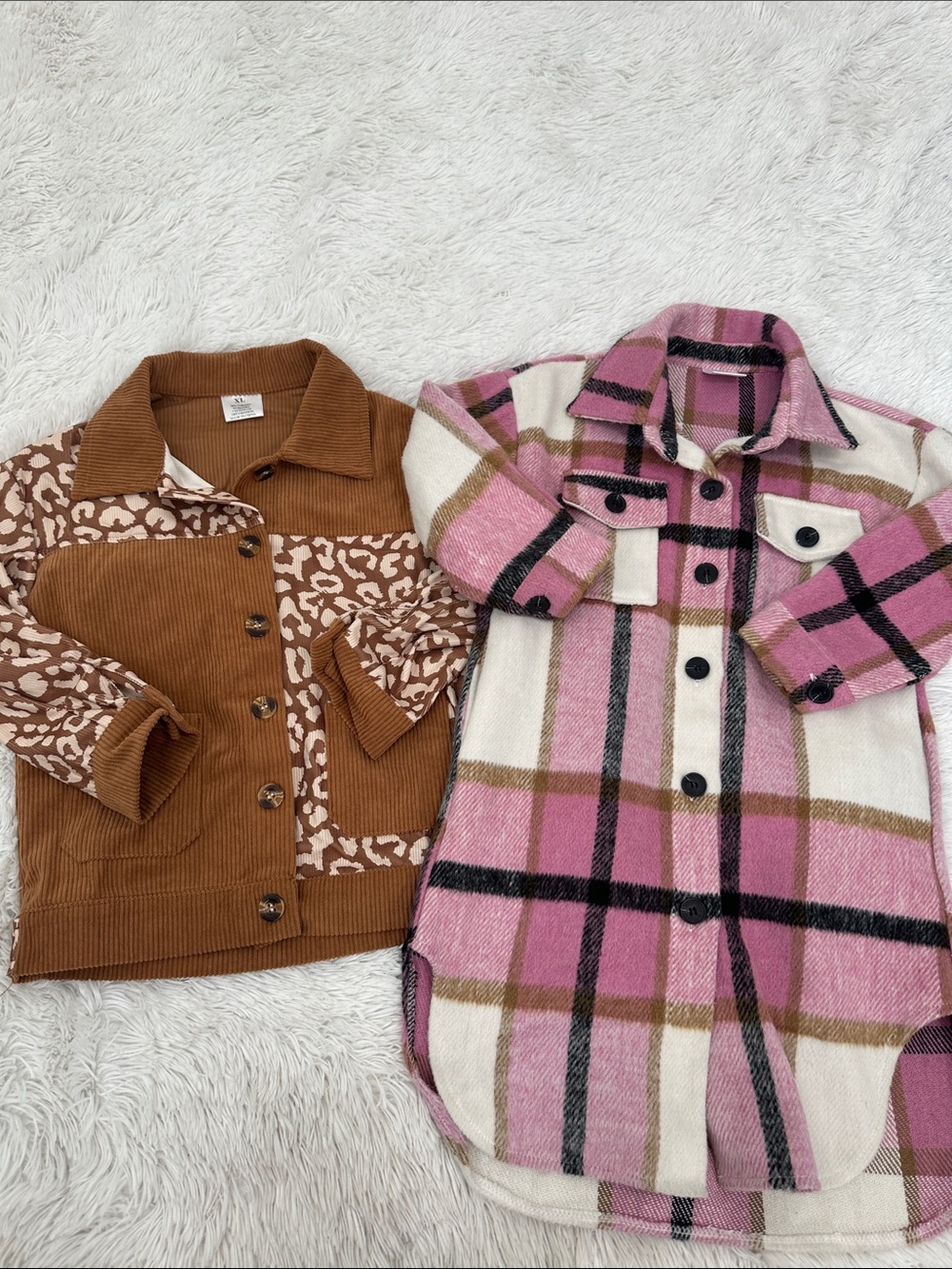 🦆 Sparkle in Pink Bundle of 2 Shirt Jackets Size 5/6